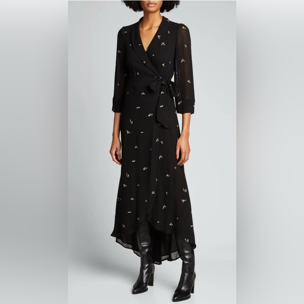 GANNI Georgette Wrap Dress in Size 6